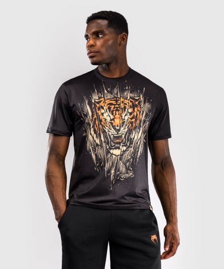 Venum Tiger Dry Tech T-Shirt Heren - Zwart / Neon Oranje