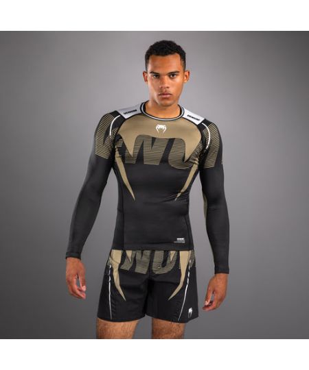Venum Adrenaline Lange Mouw Rashguard – Zwart/Zand