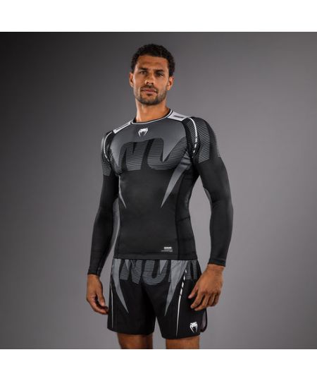 Venum Adrenaline Lange Mouwen Rashguard – Zwart/Zilvergrijs