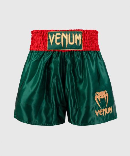 Venum Classic Muay Thai Shorts - Diep Bos Groen/Rood