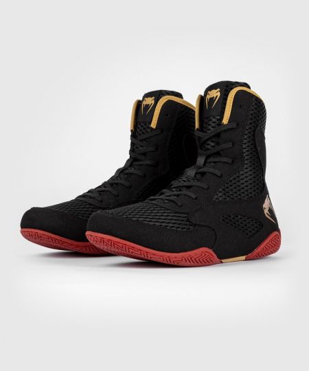 Venum Contender Boksschoenen - Zwart/Goud/Rood