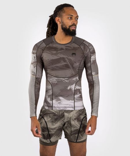 Venum Electron 3.0 Rashguard lange mouw - Zand