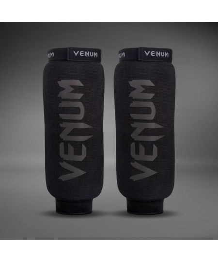 Venum Kontact Scheenbeschermers zonder voetgedeelte - Zwart/Zwart 