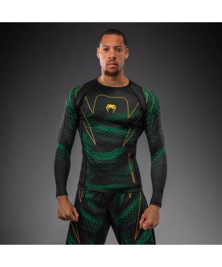 Venum Matupa Rashguard met lange mouwen - Zwart/Groen/Goud