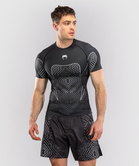 Venum Midnight Fury Rashguard met korte mouwen - Zwart/Grijs/Zilver
