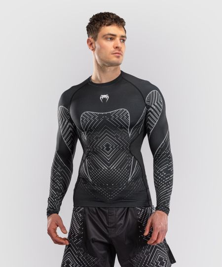 Venum Midnight Fury Rashguard met lange mouwen - Zwart/Grijs/Zilver