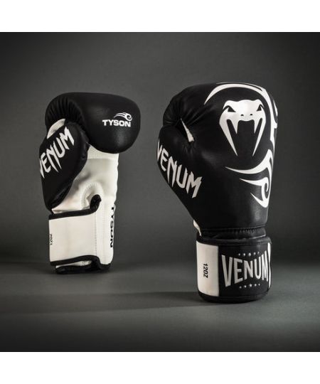 Venum Mike Tyson Replica Bokshandschoenen - Diep Zwart/Optisch Wit