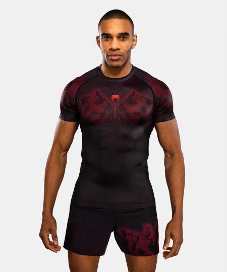 Venum Spectre Rashguard met korte mouwen - Zwart/Rood