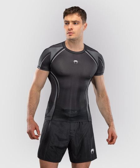 Venum Stealth Rashguard met korte mouwen - Zwart/Wit