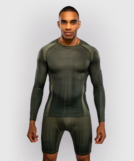 Venum Stealth Rashguard met lange mouwen - Khaki/Donkergroen