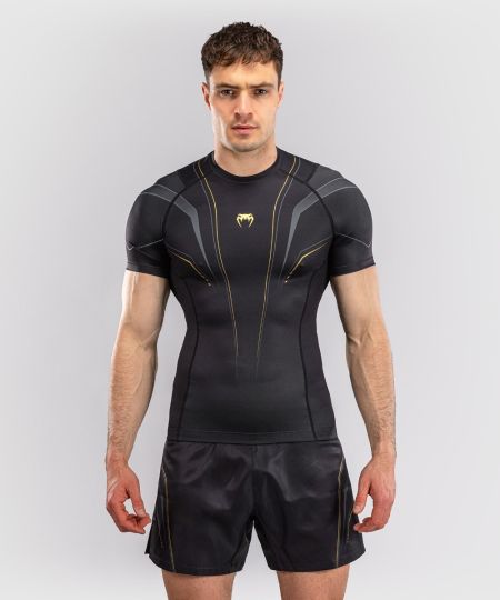 Venum Streamline Rashguard met korte mouwen - Zwart/Goud