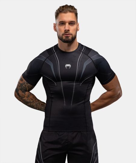 Venum Streamline Rashguard met korte mouwen - Zwart/Wit