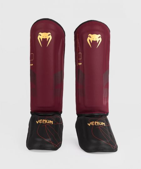 Venum Tactical XT Scheenbeschermers - Zwart/Bourgondië/Goud