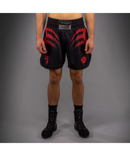Venum x Mike Tyson Tiger Boksshorts - Diep Zwart/Intens Rood