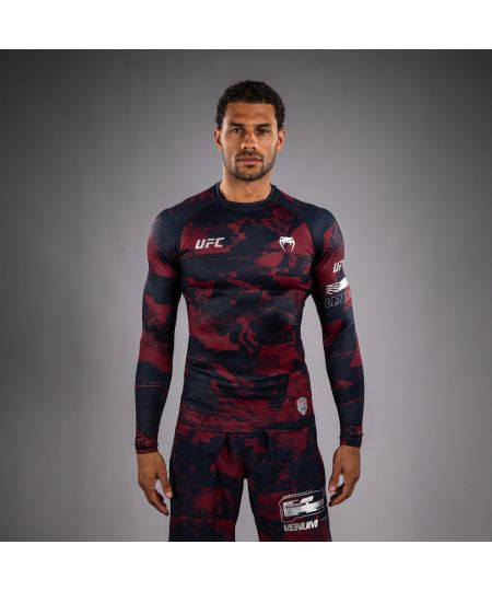 UFC Zenith by Venum Authentic Fight Week Performance Longsleeve Rashguard Heren - Marineblauw/Bordeauxrood/Zilver