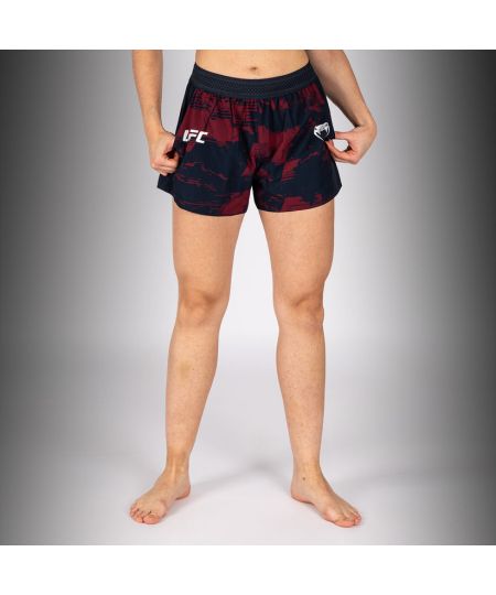 UFC Zenith by Venum Authentic Fight Week Performance Short Dames - Marineblauw/Bordeauxrood/Zilver