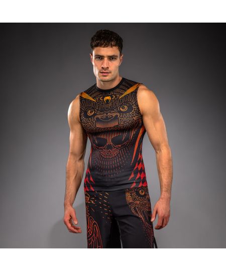 Venum Quetzal Fury Mouwloos Rashguard - Zwart/Fury Rood/Tangerine