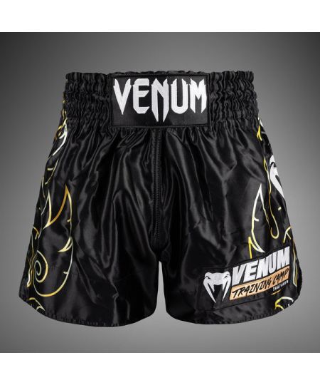 VTC-vlammen Venum Muay Thai Shorts - Zwart/Goud