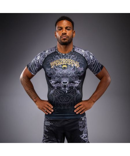 Wolf Atak Venum Rashguard met korte mouwen – Zwart/Grijs