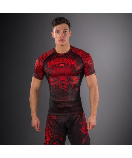 Wolf Atak Venum Rashguard met korte mouwen – Zwart/Rood