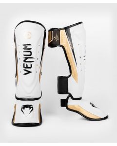 Venum  Elite Evo Kickboks Scheenbeschermers - Wit/Goud