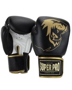 Super Pro Combat Gear Warrior SE Lederen (kick)bokshandschoenen Zwart/Goud/Wit