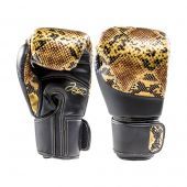 Joya Thailand Kickboxing Glove - Snake - Goud Zwart - Microfiber Synthetisch Leer