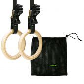 Tunturi Tunturi Gymnastic rings hout - 32mm diameter - inclusief riem